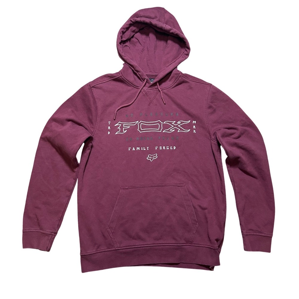Fox‎ Racing Burgundy Hoodie Sweatshirt Men's Size M "Family Forged" Graphic
